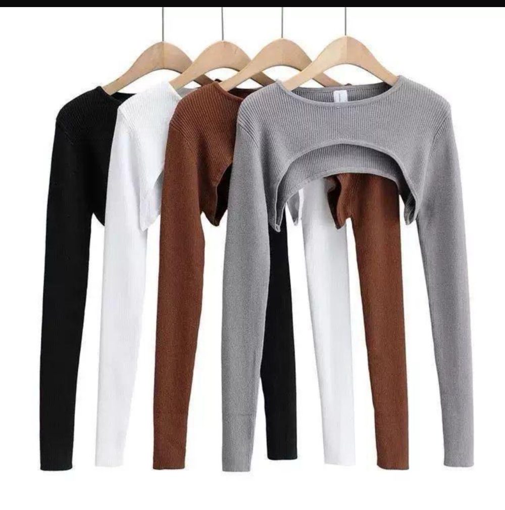 5-Piece Stretch Half Long-Sleeved Tops