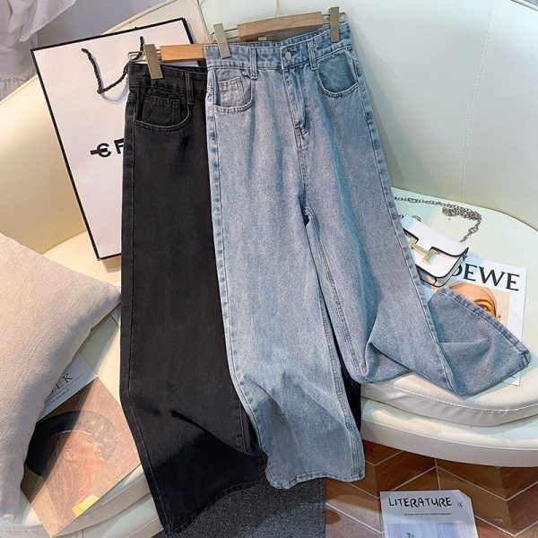 All-match High Waist Loose Outer Wear Trousers Straight Drooping Mop Pants